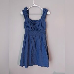 Women’s Blue Ruffled Strap Sundress
